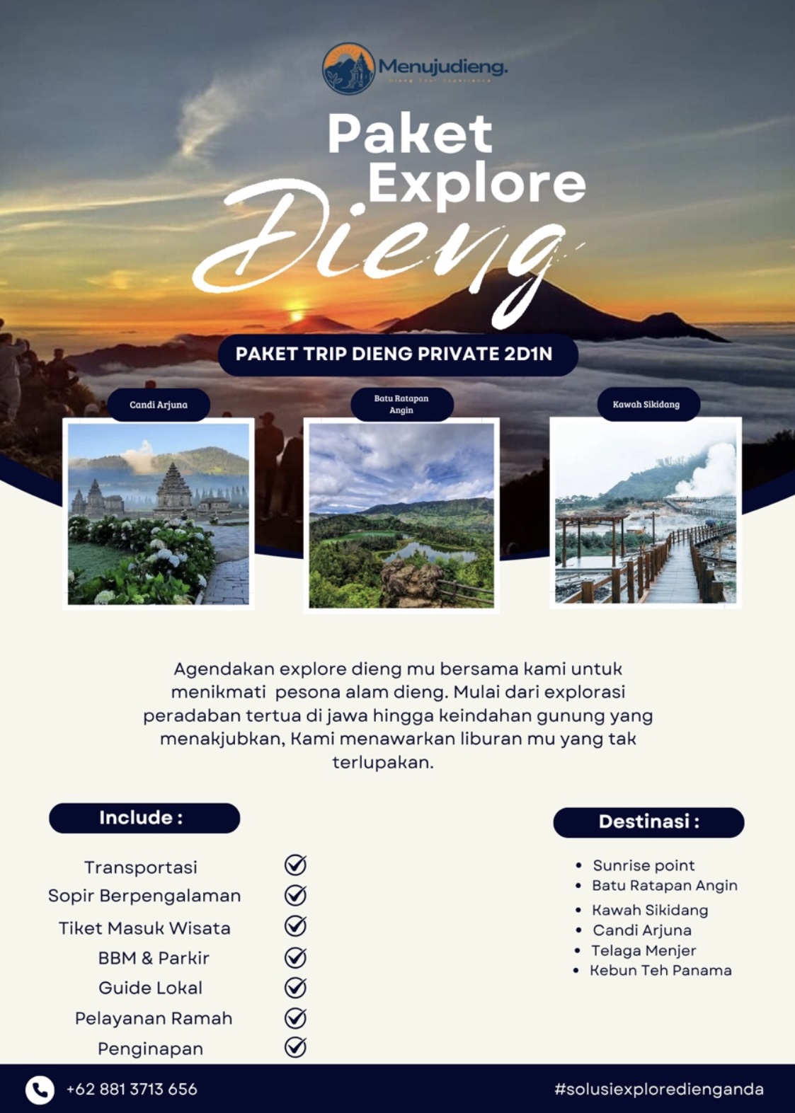 Paket Explore Dieng Private